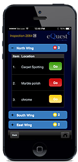 eQuest Janitorial cleaning Inspection Software, Web based quality control, Mobile inspection form, mobile inspection appfor the cleaning & janitorial industry.